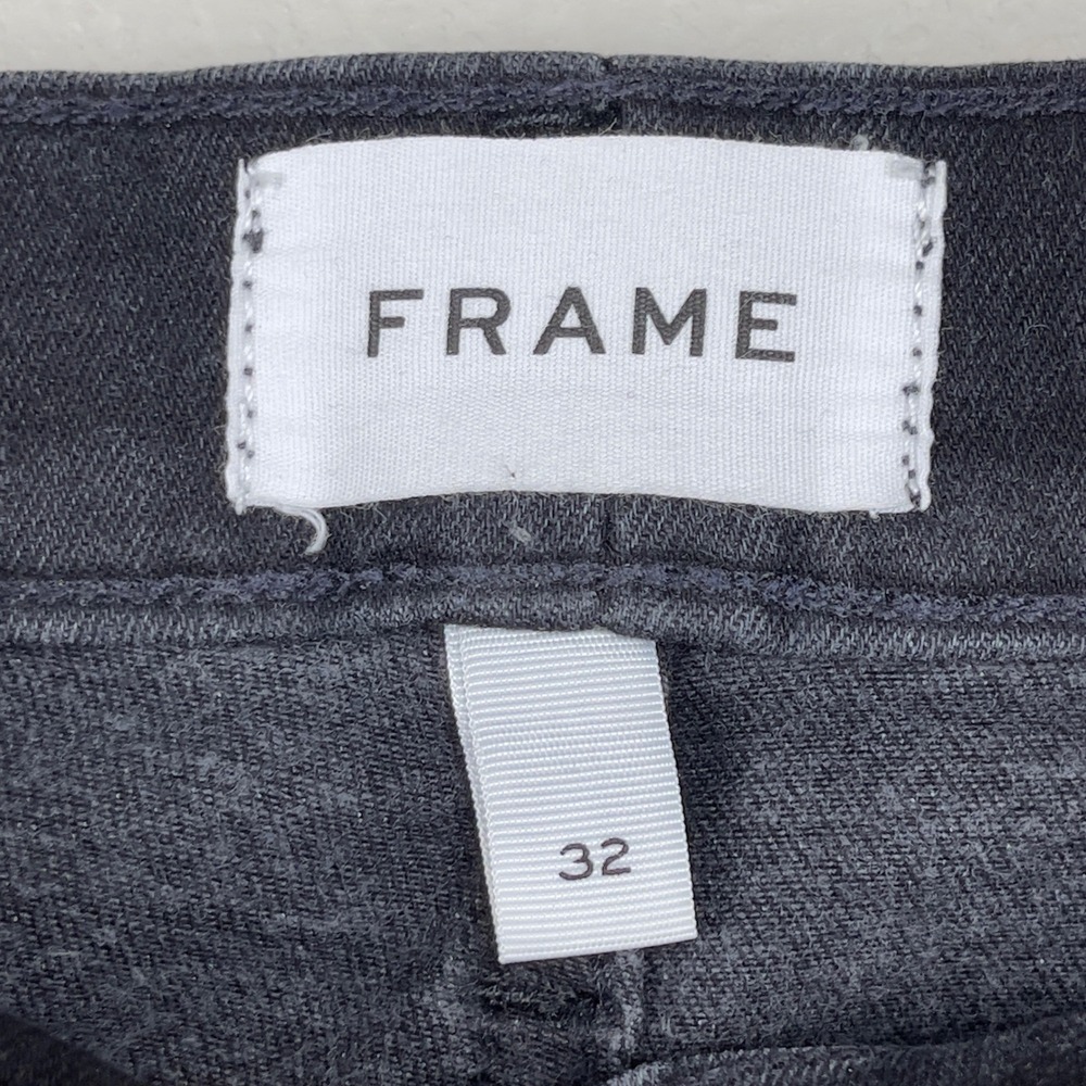 FRAME Le High Straight Jeans‎ High Rise 32 Tilt Black Faded Denim - Picture 5 of 10